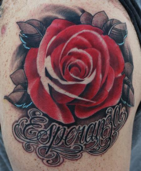 Tim Mcevoy - realistic red rose tattoo